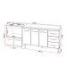 Gabinete Armário Carine 138 cm com Tampo Tampão e Balcão Evelyn Para cooktop 4 Bocas Branco 