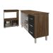 Gabinete Armário Carine 138 cm com Tampo Tampão e Balcão Evelyn Para cooktop 4 Bocas Savana com Preto 