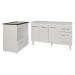 Gabinete Armário Carine 138 cm com Tampo Tampão e Balcão Evelyn Para cooktop 5 Bocas Branco 