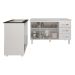 Gabinete Armário Carine 138 cm com Tampo Tampão e Balcão Evelyn Para cooktop 5 Bocas Branco 
