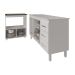 Gabinete Armário Carine 138 cm com Tampo Tampão e Balcão Evelyn Para cooktop 5 Bocas Branco 