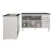 Gabinete Armário Carine 138 cm com Tampo Tampão e Balcão Evelyn Para cooktop 5 Bocas Branco e Preto 