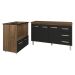 Gabinete Armário Carine 138 cm com Tampo Tampão e Balcão Evelyn Para cooktop 5 Bocas Savana com Preto 