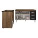 Gabinete Armário Carine 138 cm com Tampo Tampão e Balcão Evelyn Para cooktop 5 Bocas Savana com Preto 
