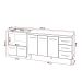Gabinete Armário Carine 138 cm com Tampo Tampão e Balcão Evelyn Para cooktop 5 Bocas Savana com Preto 