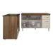 Gabinete Armário Carine 138 cm com Tampo Tampão e Balcão Evelyn Para cooktop 5 Bocas Savana e Off White 