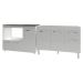Gabinete Cozinha Armário Balcão de Pia 120 cm Aline e Balcão para Fogão Cooktop 4 Bocas e Forno Alana Branco 