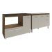 Gabinete Cozinha Armário Balcão de Pia 120 cm Aline e Balcão para Fogão Cooktop 4 Bocas e Forno Alana Savana Off White 