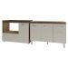 Gabinete Cozinha Armário Balcão de Pia 120 cm Aline e Balcão para Fogão Cooktop 4 Bocas e Forno Alana Savana Off White 