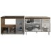 Gabinete Cozinha Armário Balcão de Pia 120 cm Aline e Balcão para Fogão Cooktop 4 Bocas e Forno Alana Savana Off White 