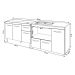 Gabinete Cozinha Armário Balcão de Pia 120 cm Aline e Balcão para Fogão Cooktop 4 Bocas e Forno Alana Savana Preto 