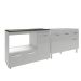 Gabinete Cozinha Armário Balcão de Pia 120 cm Aline e Balcão para Fogão Cooktop 5 Bocas e Forno Alana Branco 
