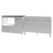 Gabinete Cozinha Armário Balcão de Pia 120 cm Aline e Balcão para Fogão Cooktop 5 Bocas e Forno Alana Branco 