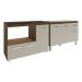 Gabinete Cozinha Armário Balcão de Pia 120 cm Aline e Balcão para Fogão Cooktop 5 Bocas e Forno Alana Savana Off White 