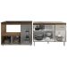 Gabinete Cozinha Armário Balcão de Pia 120 cm Aline e Balcão para Fogão Cooktop 5 Bocas e Forno Alana Savana Off White 
