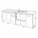 Gabinete Cozinha Armário Balcão de Pia 120 cm Aline e Balcão para Fogão Cooktop 5 Bocas e Forno Alana Savana Preto 