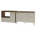 Gabinete Cozinha Armário Balcão de Pia 120 cm Aline e Balcão para Microondas e Forno Elétrico Lilian Savana Off White 