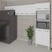 Kit 3 Peças Cozinha Compacta Luna Paneleiro Torre Quente Armário Suspenso Aéreo 118cm Aéreo Geladeira Branco 
