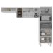 Kit 3 Peças Cozinha Compacta Luna Paneleiro Torre Quente Armário Suspenso Aéreo 118cm Aéreo Geladeira Branco 