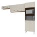 Kit 3 Peças Cozinha Compacta Luna Paneleiro Torre Quente Armário Suspenso Aéreo 118cm Aéreo Geladeira Savana Off White 