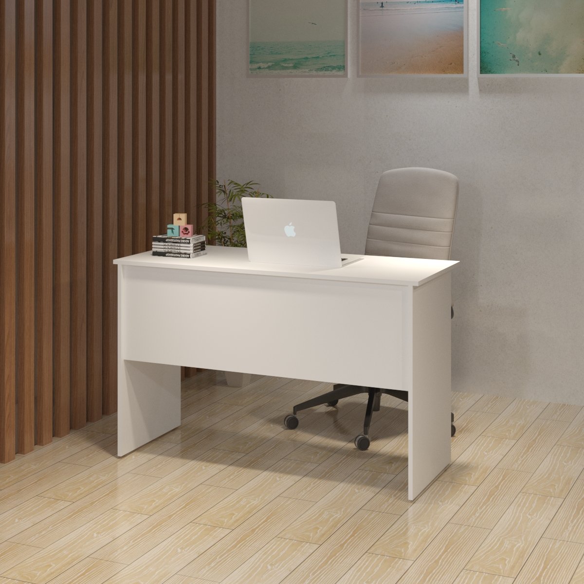 Mesa para Escritório Home Office Estudo ou Trabalho 120 cm Modelo Olivia Branco Mobília Decor 