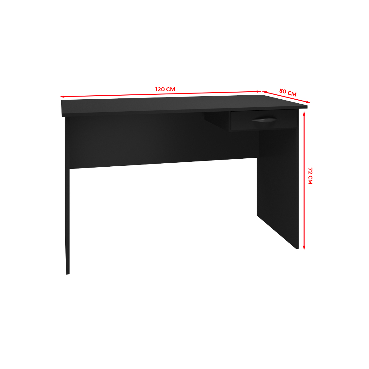Mesa para Escritório Home Office Estudo ou Trabalho 120 cm Modelo Olivia Preto Mobília Decor 