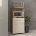 Multiuso Armário Laura com Nicho para Forno Elétrico e Microondas com Gaveta e 2 Portas Mobília Decor Savana Off White