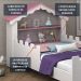 Cama Infantil Menina Princesa Magia Casa Colchão D20