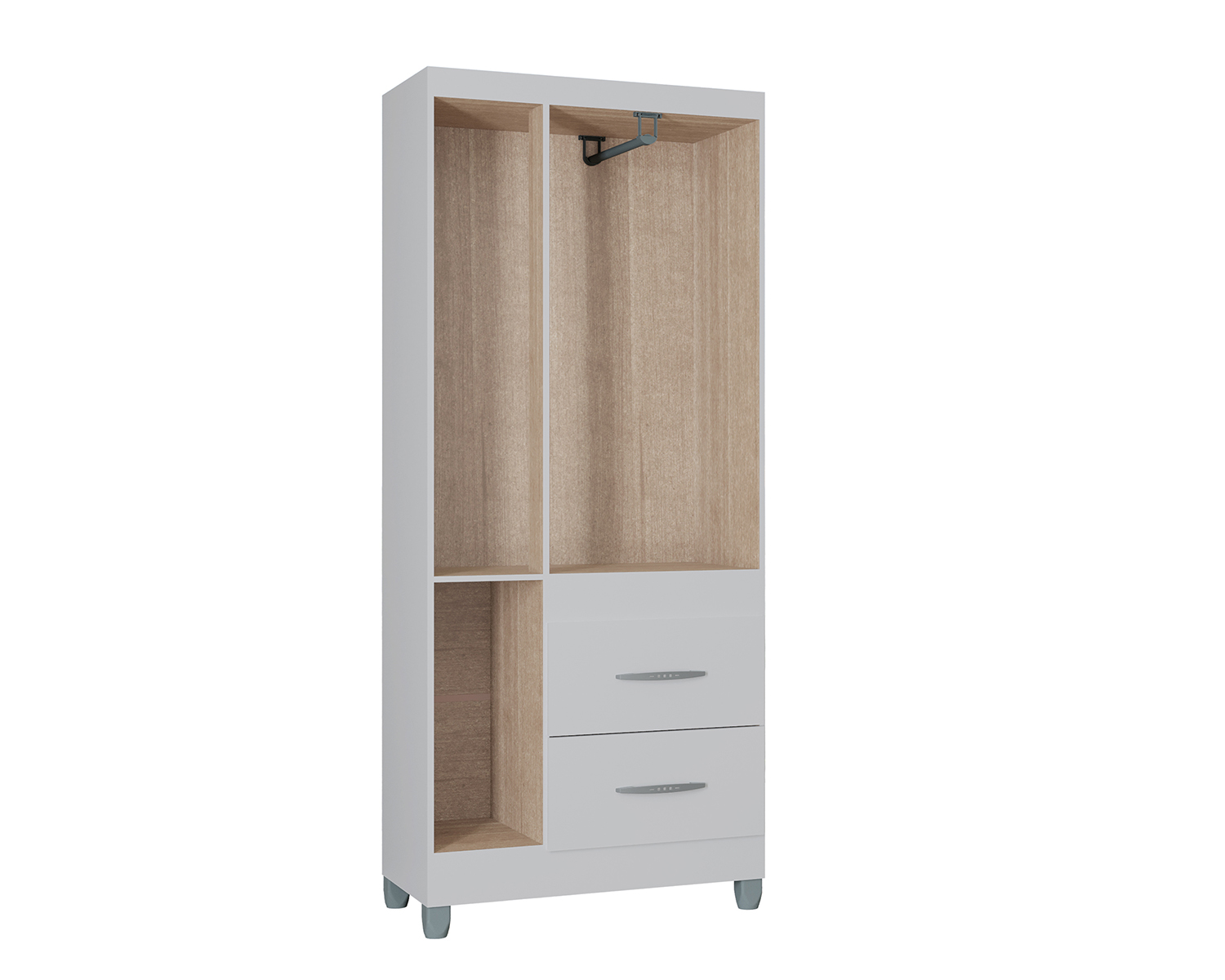 Roupeiro Guarda Roupas Milão 3 Portas e 2 Gavetas - Branco