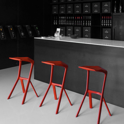 Banqueta Alta Miura - Polipropileno - Vermelho