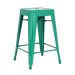 Banqueta Iron Tolix 61 cm - Industrial - Aço - Vintage - Verde escuro
