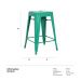Banqueta Iron Tolix 61 cm - Industrial - Aço - Vintage - Verde escuro