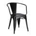 Cadeira Iron Tolix com braços - Industrial - Aço - Vintage - Preto