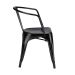 Cadeira Iron Tolix com braços - Industrial - Aço - Vintage - Preto