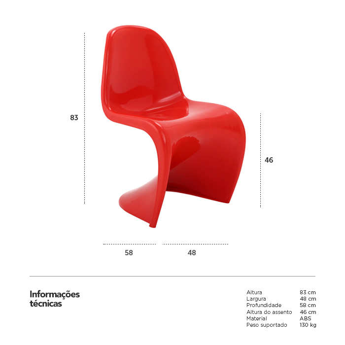 Cadeira Panton - Vermelho brilho