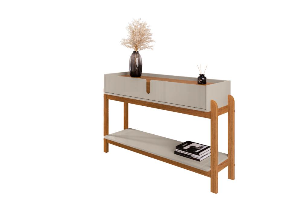 Aparador Lizz C/ 2 Gavetas e Suporte Inferior Off White Cedro