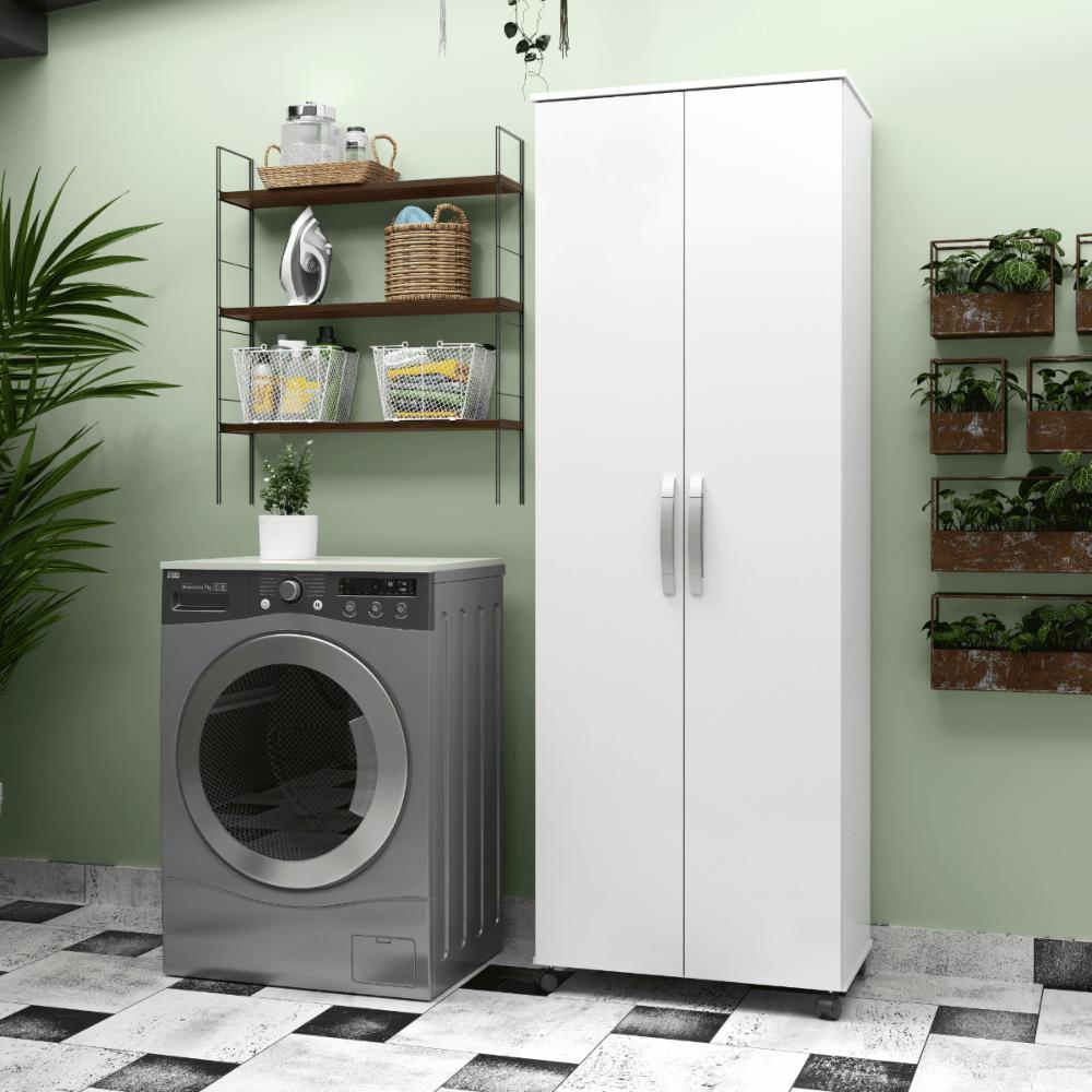 Armário Multiuso Capri Lavanderia 02 Portas Branco