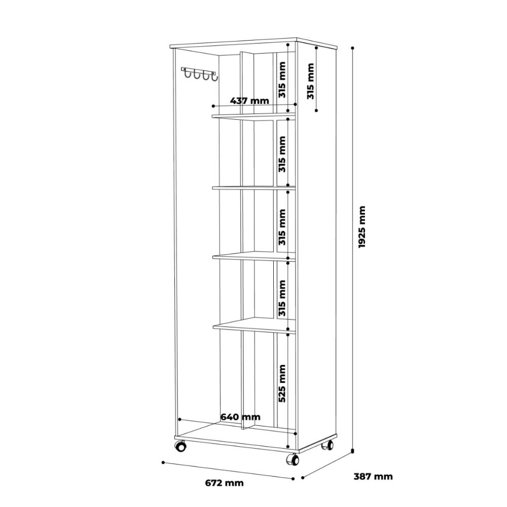 Armário Multiuso Capri Lavanderia 02 Portas Branco