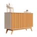Balcao Buffet 3 portas Ripado 1,36 Flora Off White Nature