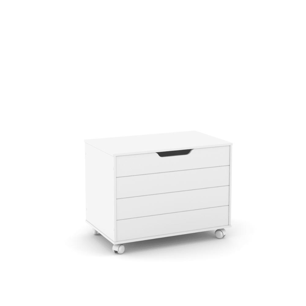 Bau Caixa De Brinquedos Brink Com Tampa E Rodizios Branco
