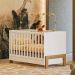 Berço Mini Cama Alegria Pés em Madeira Branco Acetinado