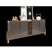 Buffet 4 Portas c/ Prateleiras Lizz 1,90 Cinza Perola/Cedro