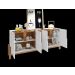 Buffet 4 Portas c/ Prateleiras Luna 1,90 Branco/Cedro
