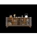 Buffet 4 Portas c/ Prateleiras Luna 1,90 Cinza Perola/Cedro