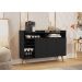 Buffet Aparador 3 Portas Nichos Retro Elba Black