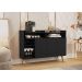 Buffet Aparador 3 Portas Nichos Retro Elba Black