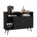 Buffet Aparador 3 Portas Nichos Retro Elba Black