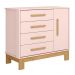 Cômoda Sapateira 1 Porta 4 Gavetas Luar Rosa Acetinado