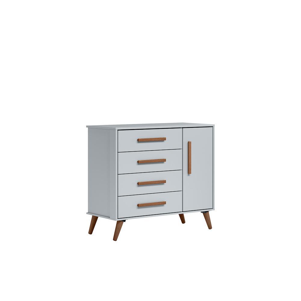 Cômoda Sapateira 1 Porta 4 Gavetas Retrô Cinza Luma