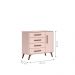 Cômoda Sapateira 1 Porta 4 Gavetas Retrô Rosa Luma